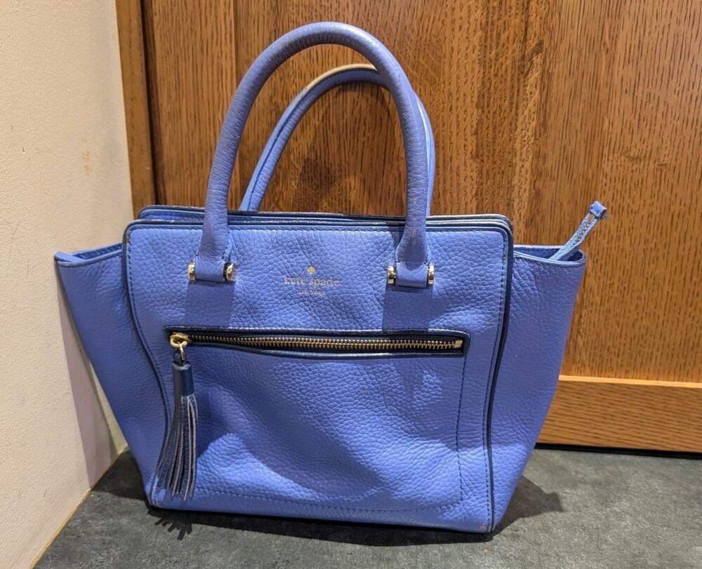 Kate Spade Prewinkle Blue Leather Handbag Women's